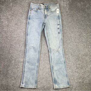 Gap Jeans Women's 24 Blue Vintage Slim Mid-Rise Light Wash Ripped